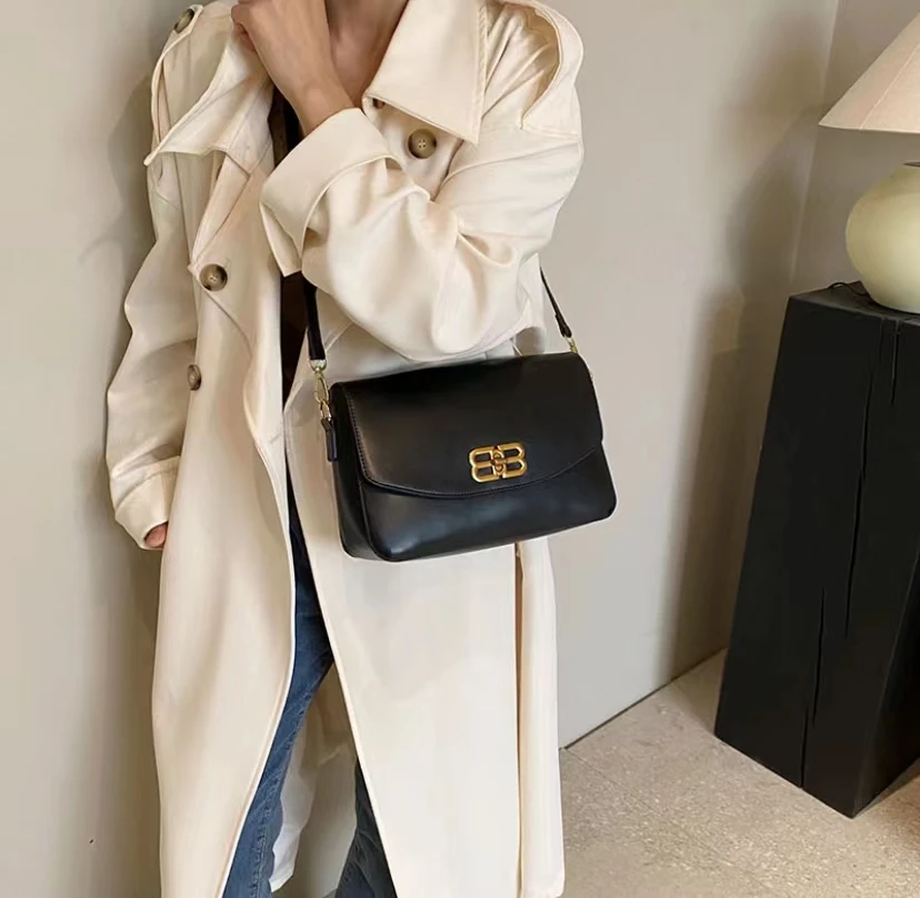 Miss 8072黑色斜挎简约高级女包