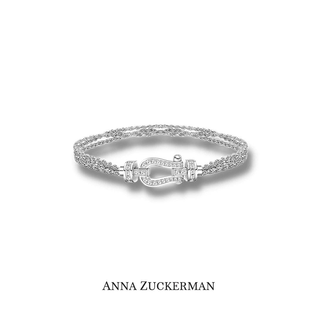 ANNA ZUCKERMAN 925银合成锆石手链 马蹄_轻奢百搭时尚手链B0085