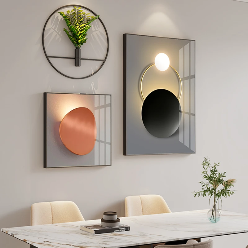 餐厅装饰画现代简约餐桌背景温馨网红壁画北欧轻奢感饭厅厨房挂画