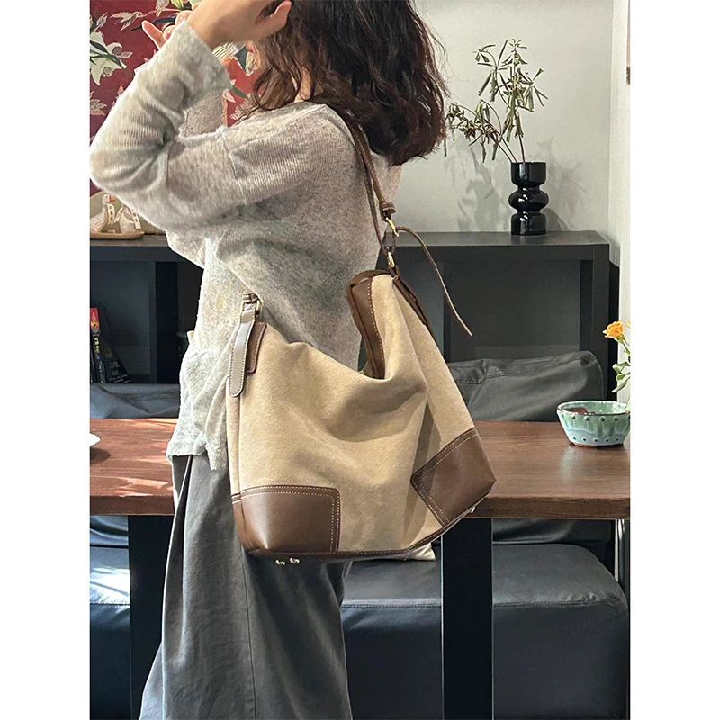 托特包2025新款冬季女包松弛感大容量百搭单肩通勤水桶包文艺简约