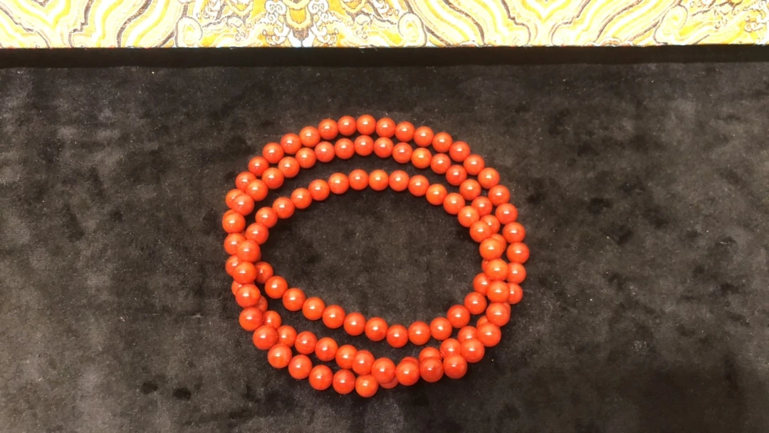 冰红色多圈红串1107