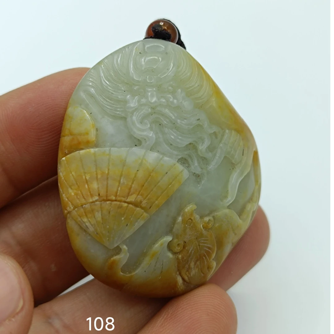 和田玉新疆料带皮籽钟馗把件11023
