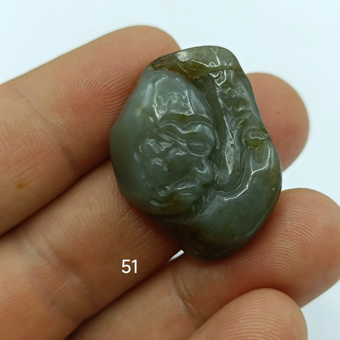 和田玉新疆料佛脸无相挂坠11003