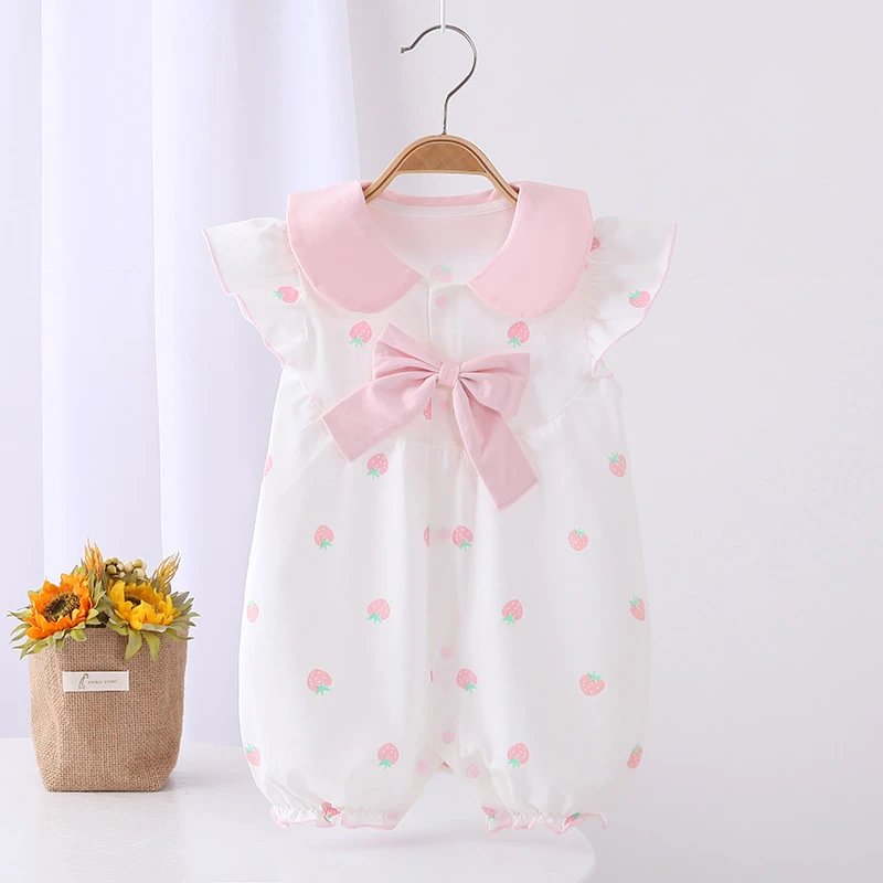 婴儿连体衣夏季薄款超萌夏天短袖纯棉爬服女宝夏装婴儿衣服