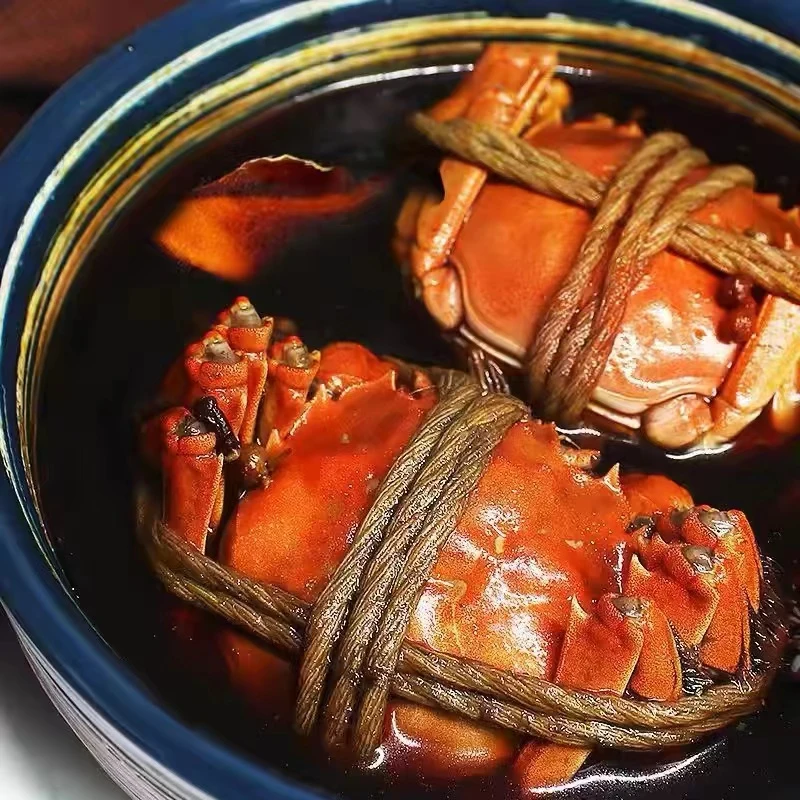 蟹广缘花雕熟醉蟹2.5两母蟹 4只装 好吃不停 顺丰发货