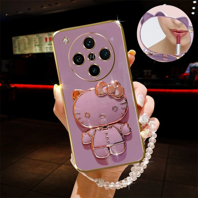 OPPOFindX8Pro手机壳PKC110带补妆镜子支架精美手链高级软壳女