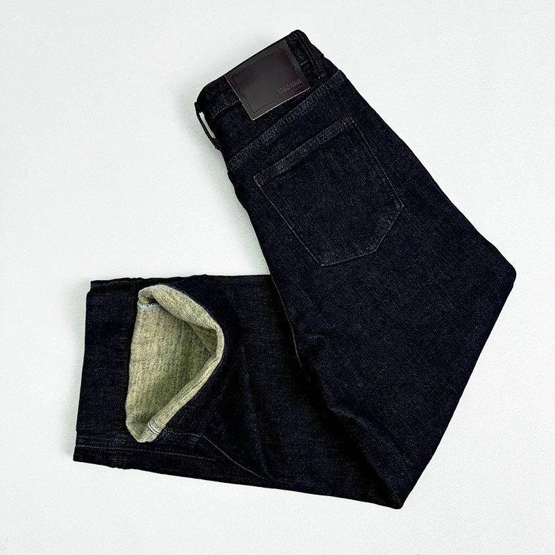 花匣子奶奶裤65633磨毛加薄绒2024冬款微弹九分牛仔窄版阔腿裤女