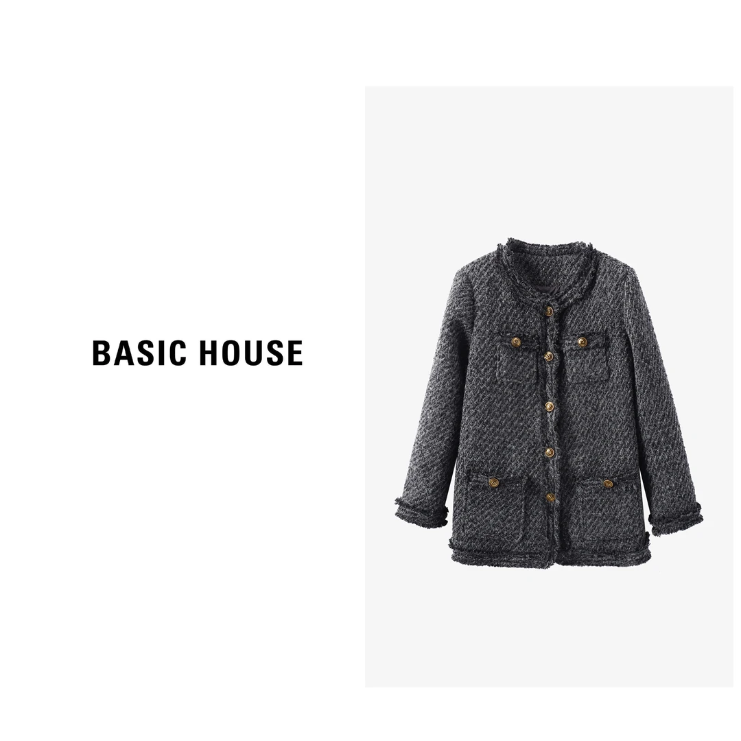 Basic House/X百家好时尚百搭款羊毛羽绒小香风-B0623H5S662