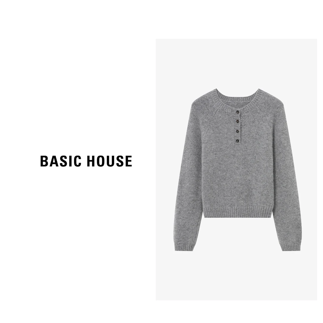 Basic House/百家好秋冬舒适时尚休闲百搭简约毛衣-B06245B2342