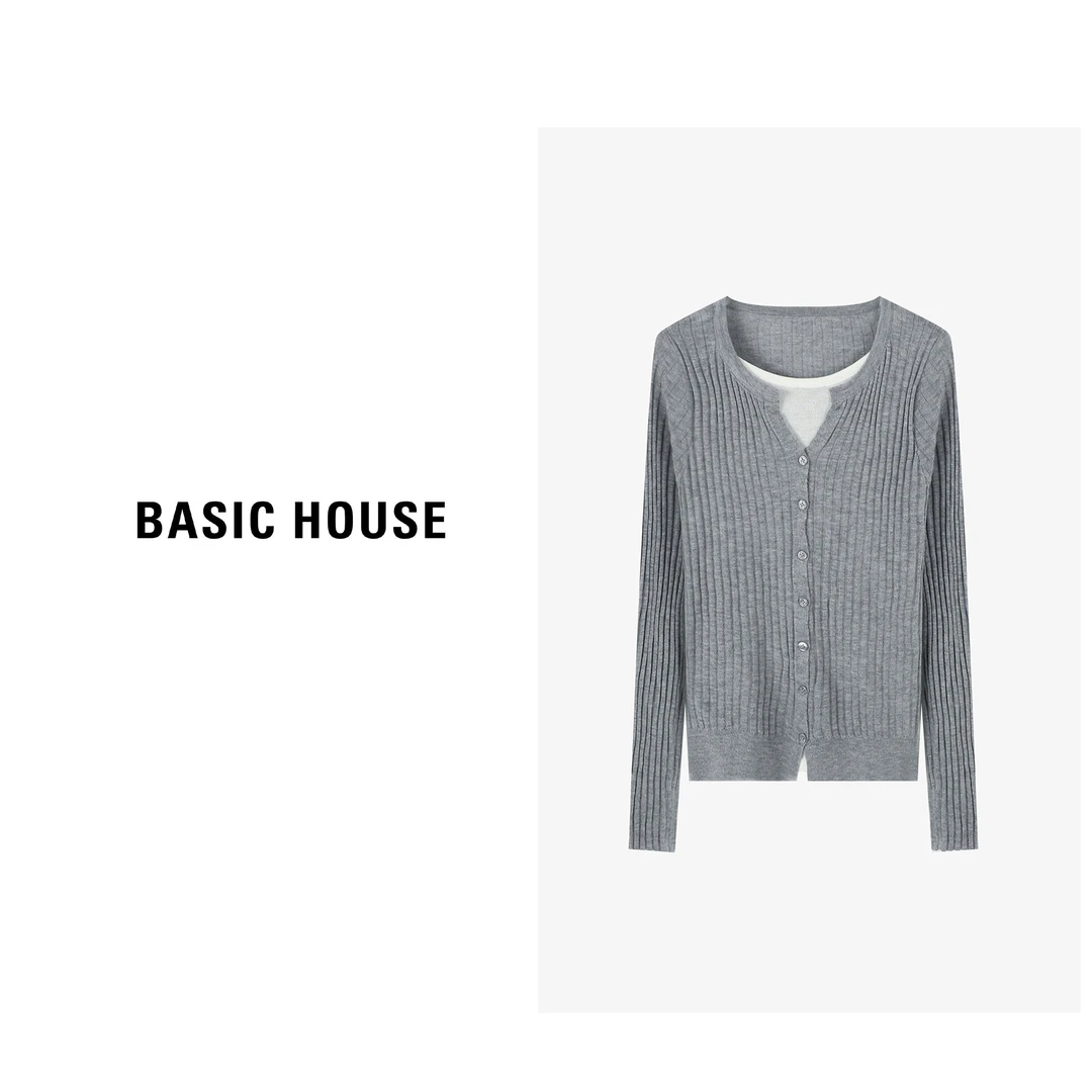 Basic House/百家好秋季休闲百搭简约通勤时尚针织衫B0624S5R532
