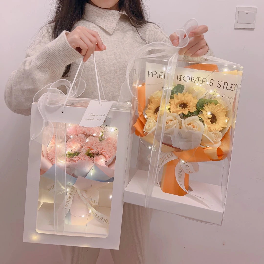 玫瑰花束送女友妈妈生日礼物闺蜜康乃馨仿真香皂花创意教师节礼盒