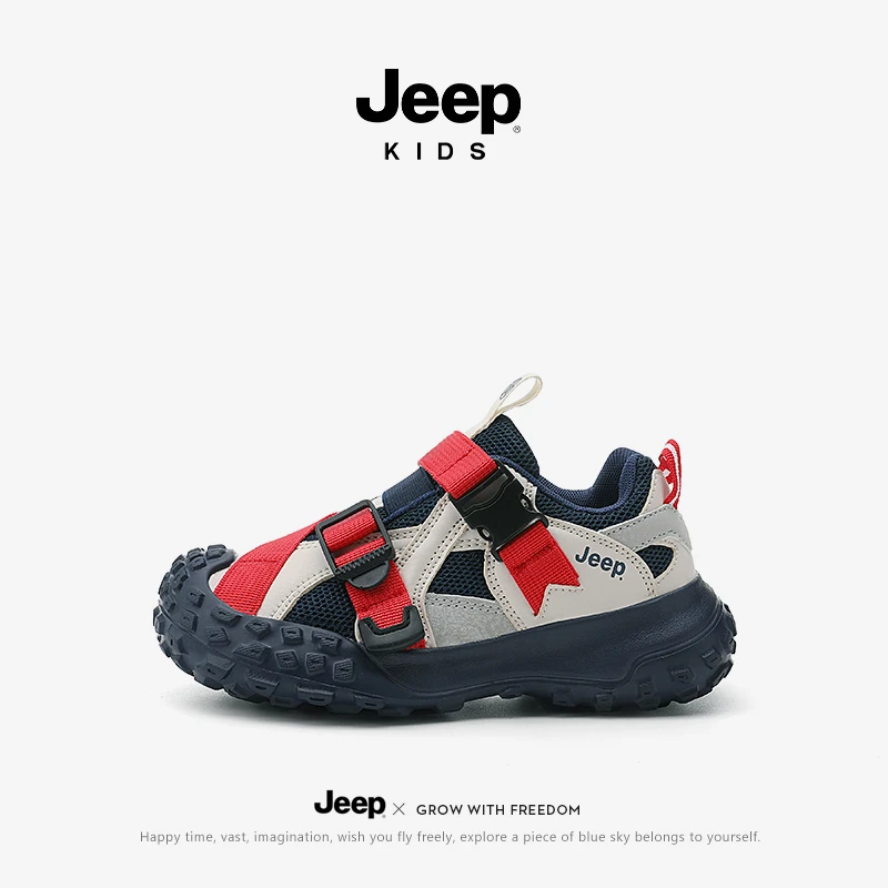jeep女童秋季新款软底网面运动鞋2024年秋款休闲童鞋男童鞋子