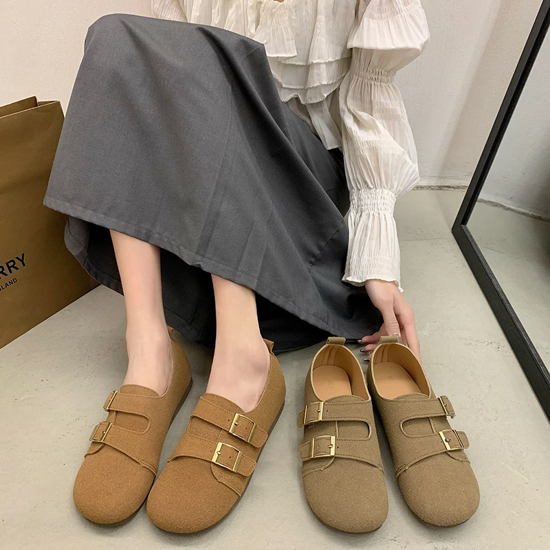 国潮品质勃肯鞋女2024年新款春秋软底复古单鞋女百搭一脚蹬豆豆鞋