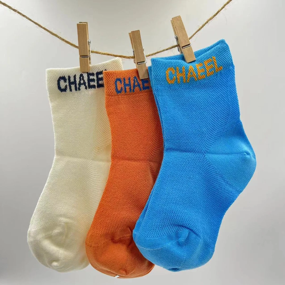 男女童儿童中筒袜条纹女童袜女棉袜休闲彩色袜子儿童袜子短袜透气