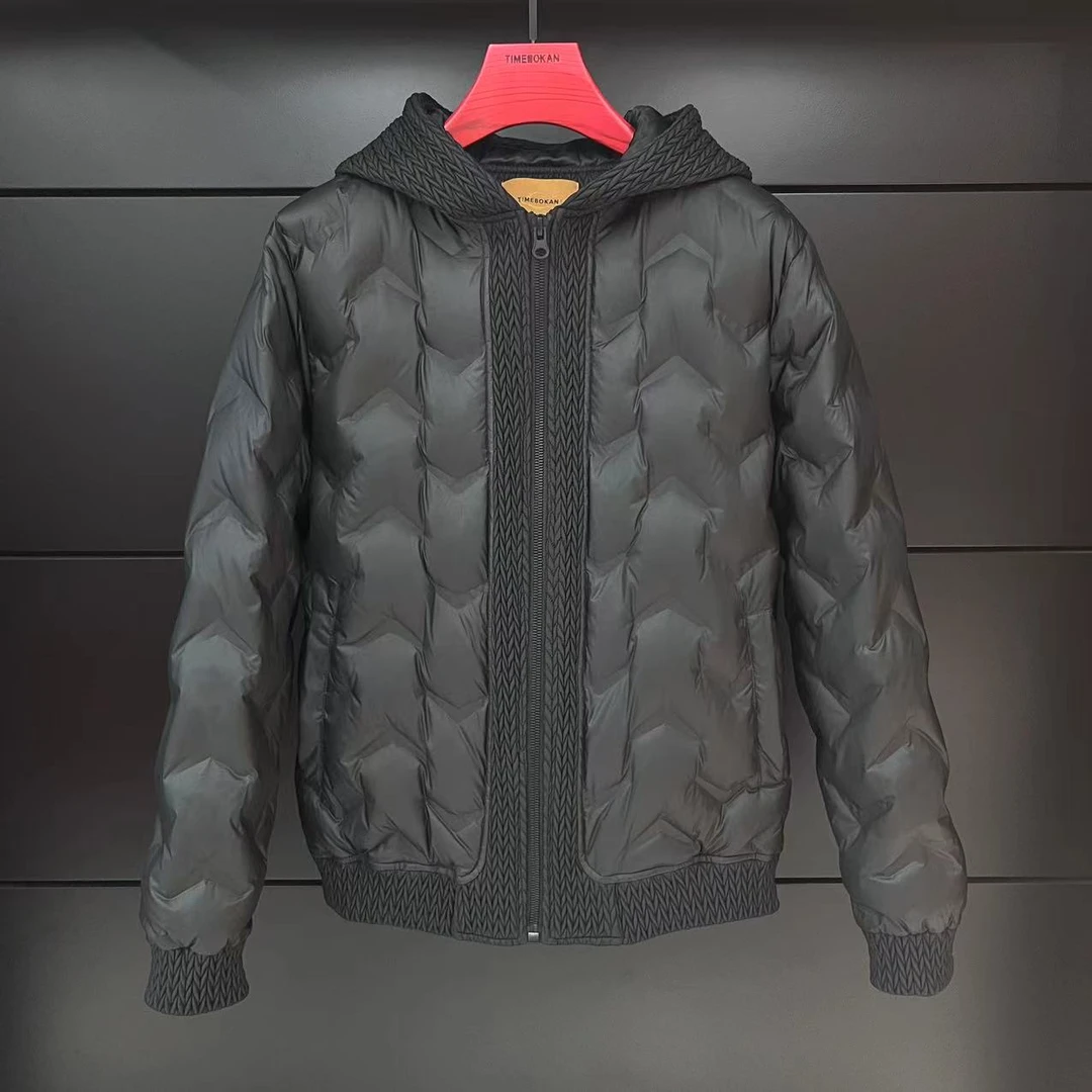 【TIME BOKAN】男士连帽新款高级时尚百搭休闲麦穗保暖羽绒服99806