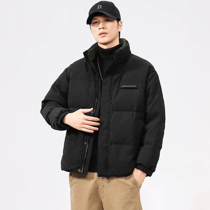 【90白鸭绒冬季羽绒服 立领款】男士短款时尚宽松潮流保暖加厚防风