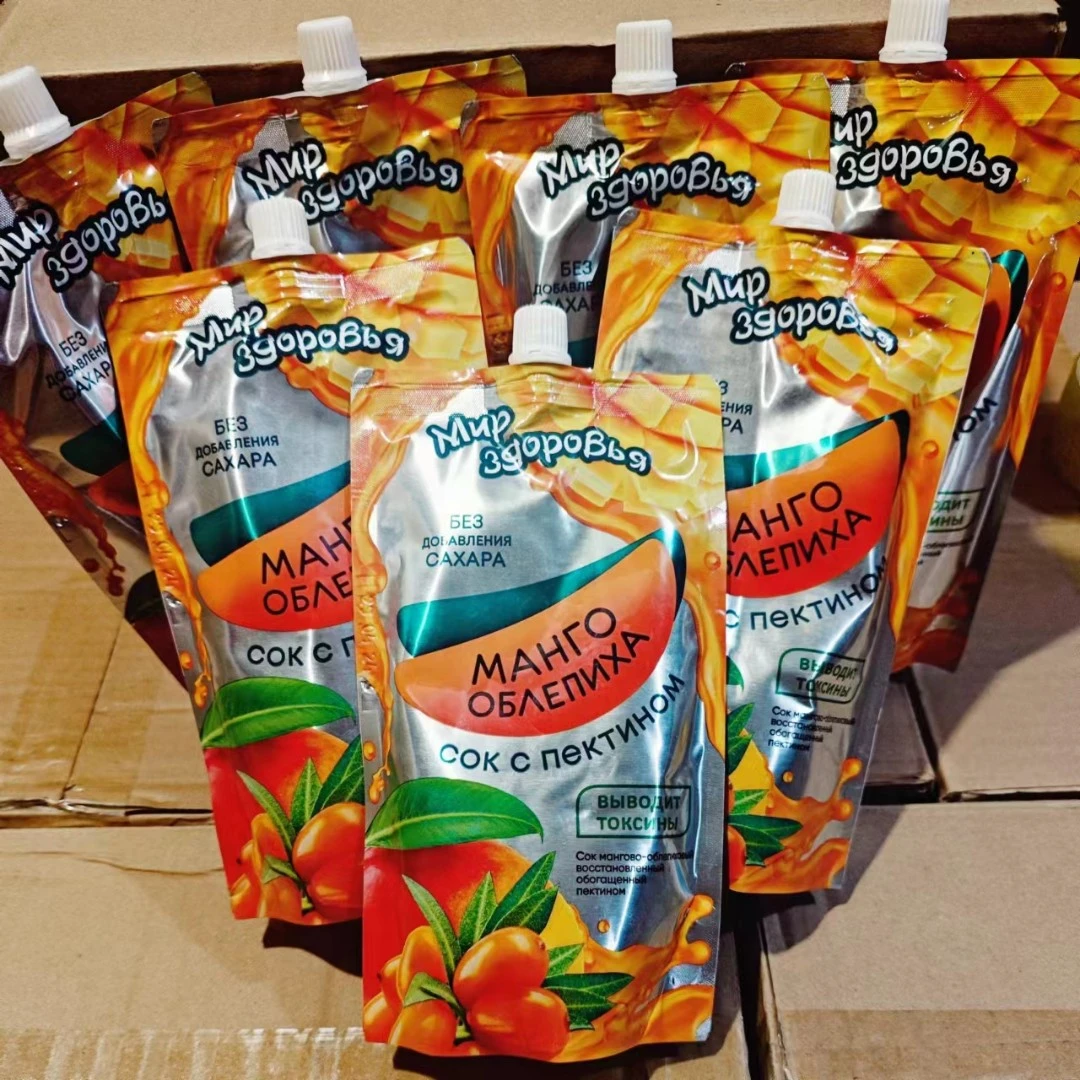 宝山俄罗斯进口米洛格牌芒果沙棘混合果汁饮料袋装便携300ml