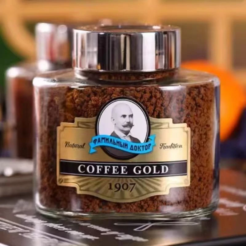 宝山俄罗斯原装进口SOBRANIE老教授黄金冻干咖啡速溶醇香100g