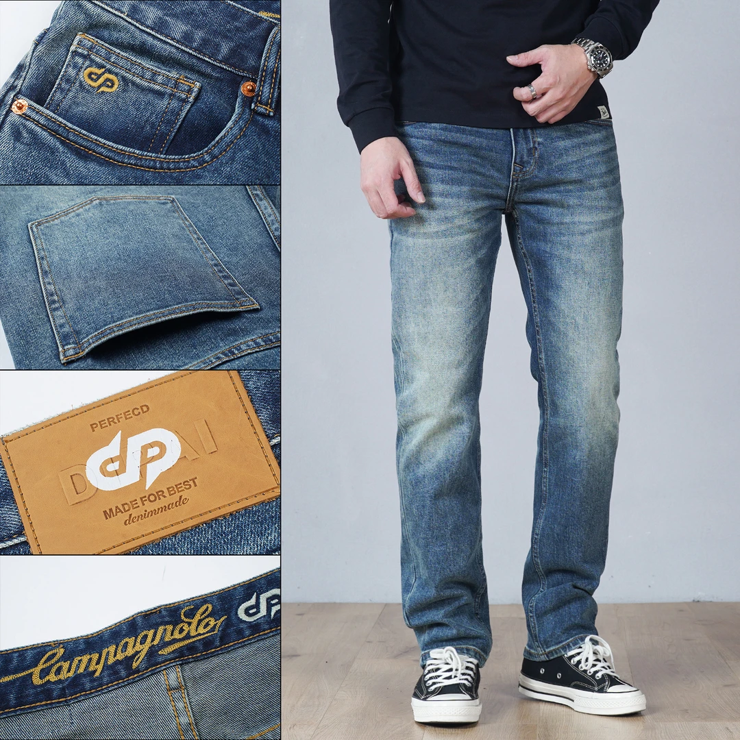 DIPAI/底牌【断码清】2024秋冬修身直筒弹力复古百搭水洗男士牛仔裤
