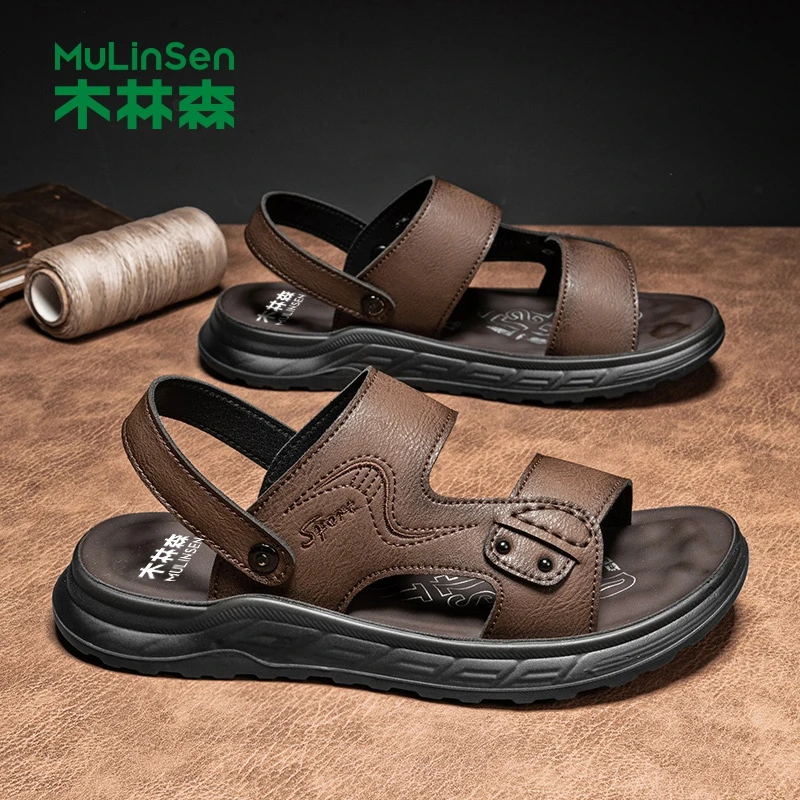 木林森男士凉拖2025新款秋季休闲舒适两穿凉鞋拖鞋户外轻便沙滩鞋