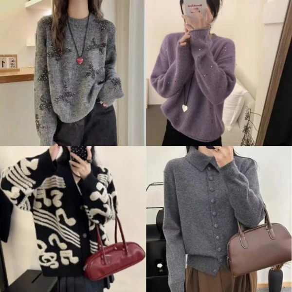 【 ⑧号链接】法式外穿半开高领针织衫女士早秋冬叠穿保暖内搭上衣