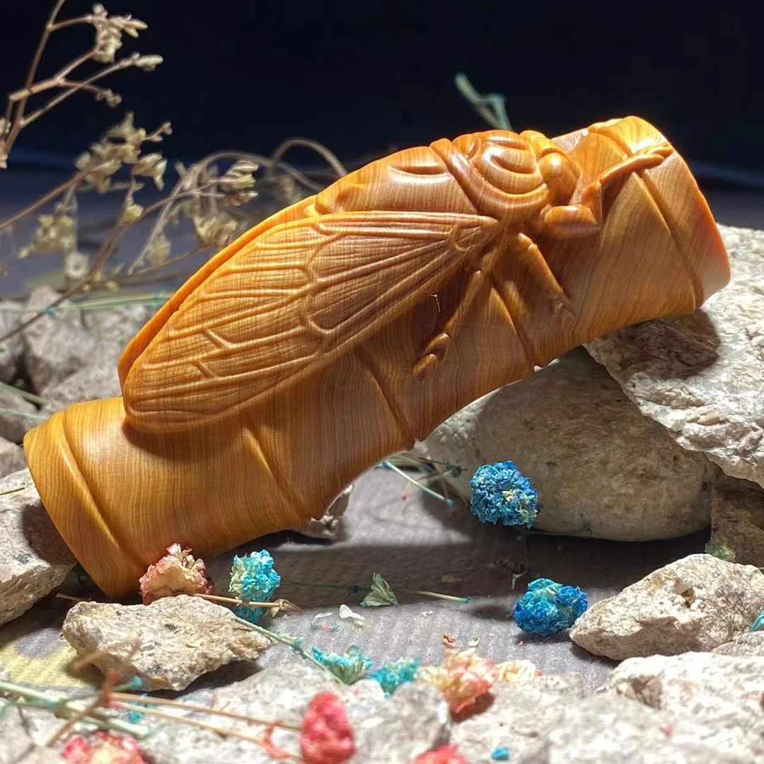 太行崖柏陈化红油料高油高密手把件把玩雕刻寓意木雕工艺品