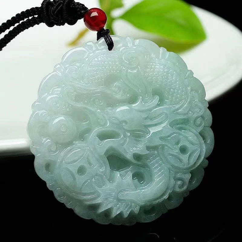 【甄选精品】天然翡翠Ａ十二生肖圆龙牌男女款时尚吊坠多样性发货