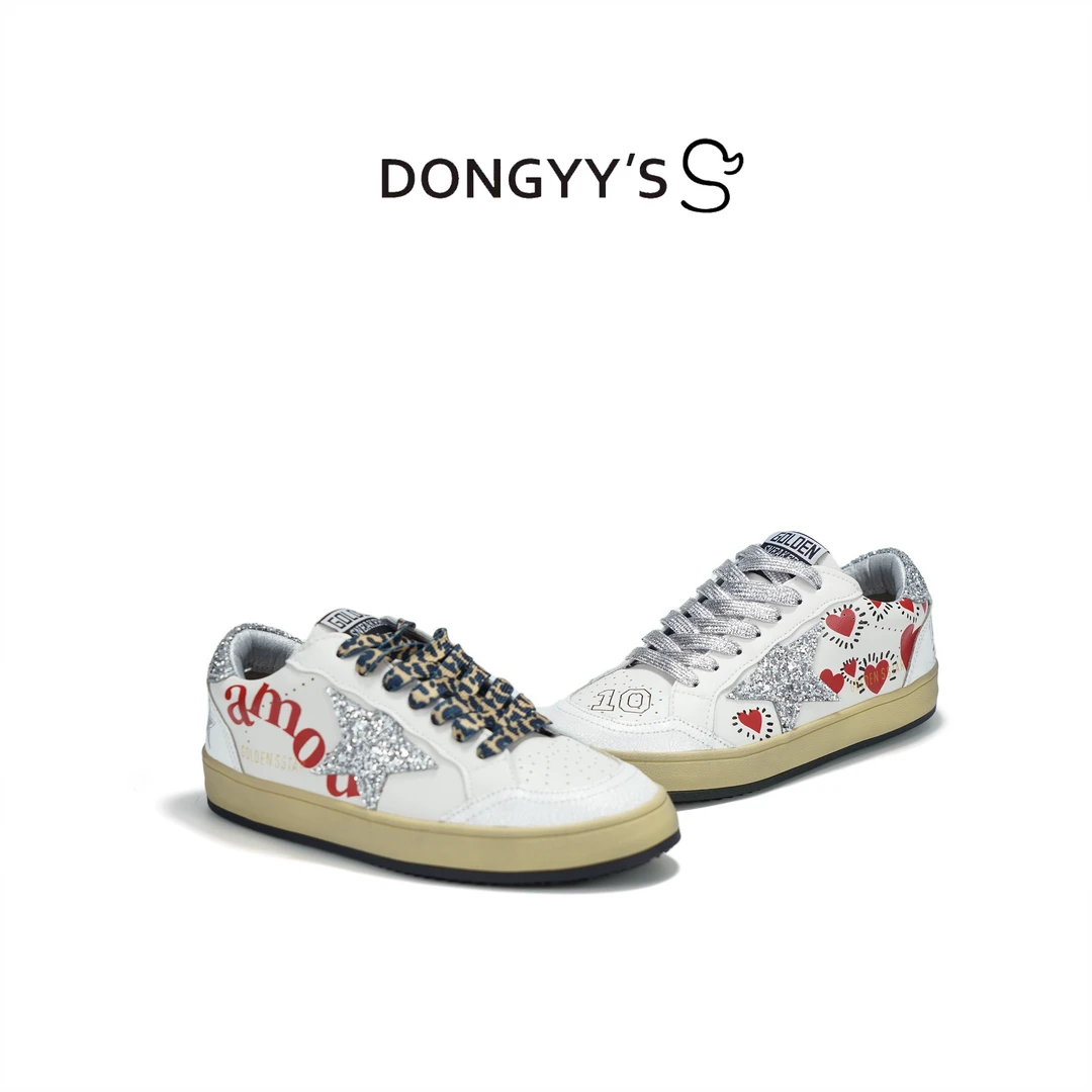 Dongyy's特清！经典百搭时尚鸳鸯手绘经典印花低帮脏鞋休闲女鞋