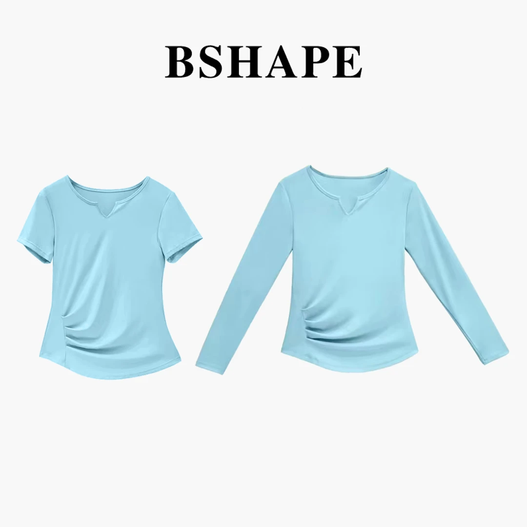 蓝粉绿红短袖/长袖【高定】al中低强度V领跑步运动上衣2019＋2107