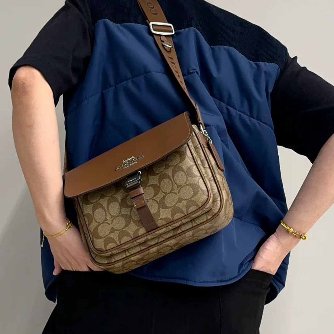 COACH/蔻驰Pace 25 哑光邮差包信使包翻盖单肩包斜挎包时尚休闲