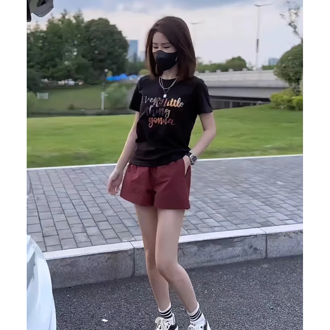 小个子穿搭2025夏季新款高级感宽松显瘦T恤短裤休闲时尚套装女装