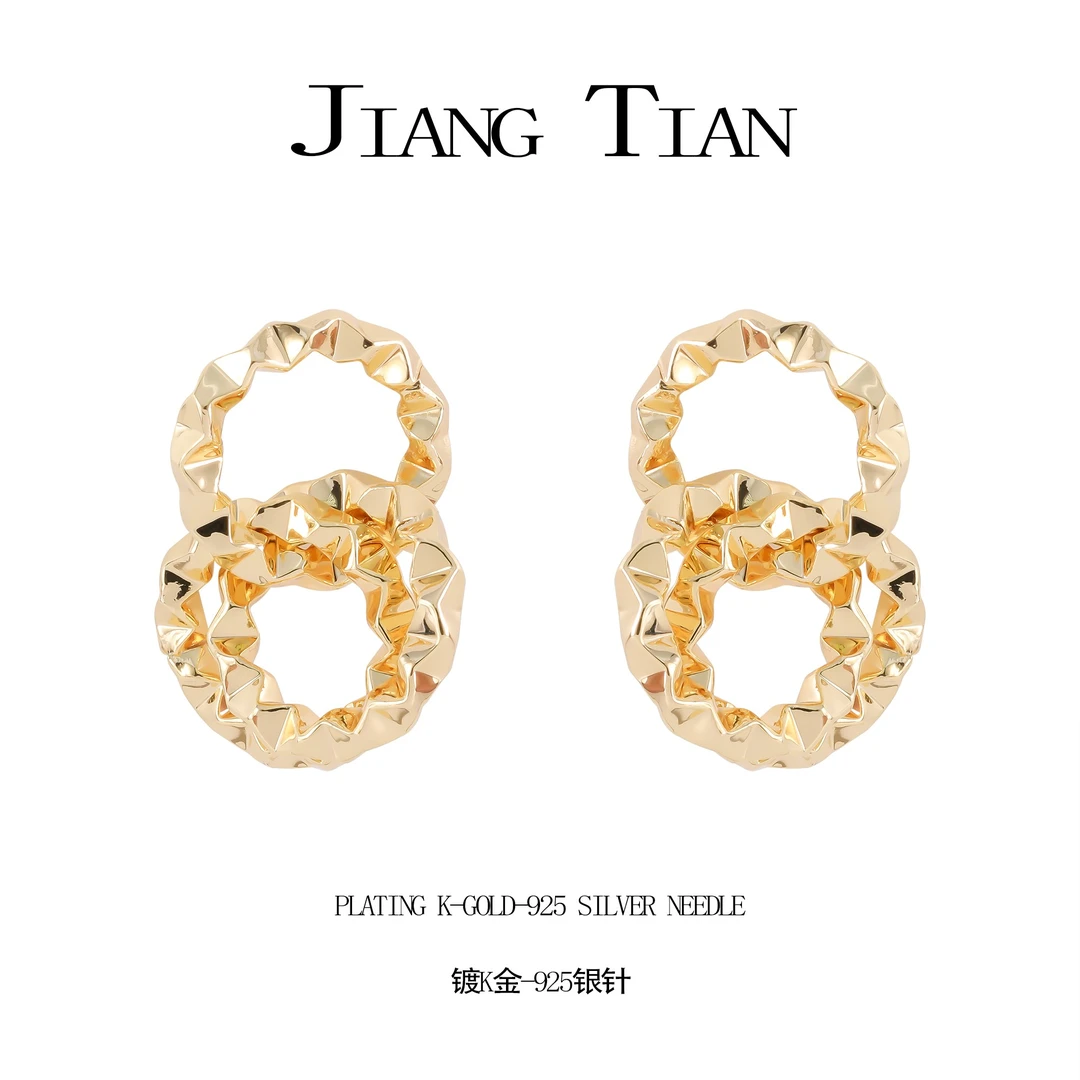 铜合金耳饰 气质轻奢时尚百搭法式小众简约耳钉  2686