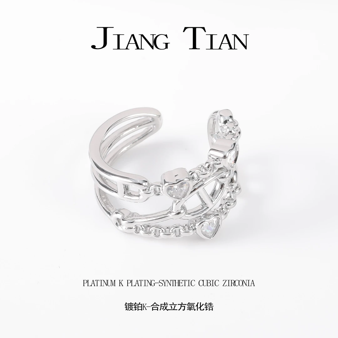 铜合金合成锆石耳饰 猪鼻子气质轻奢百搭耳骨夹  2517