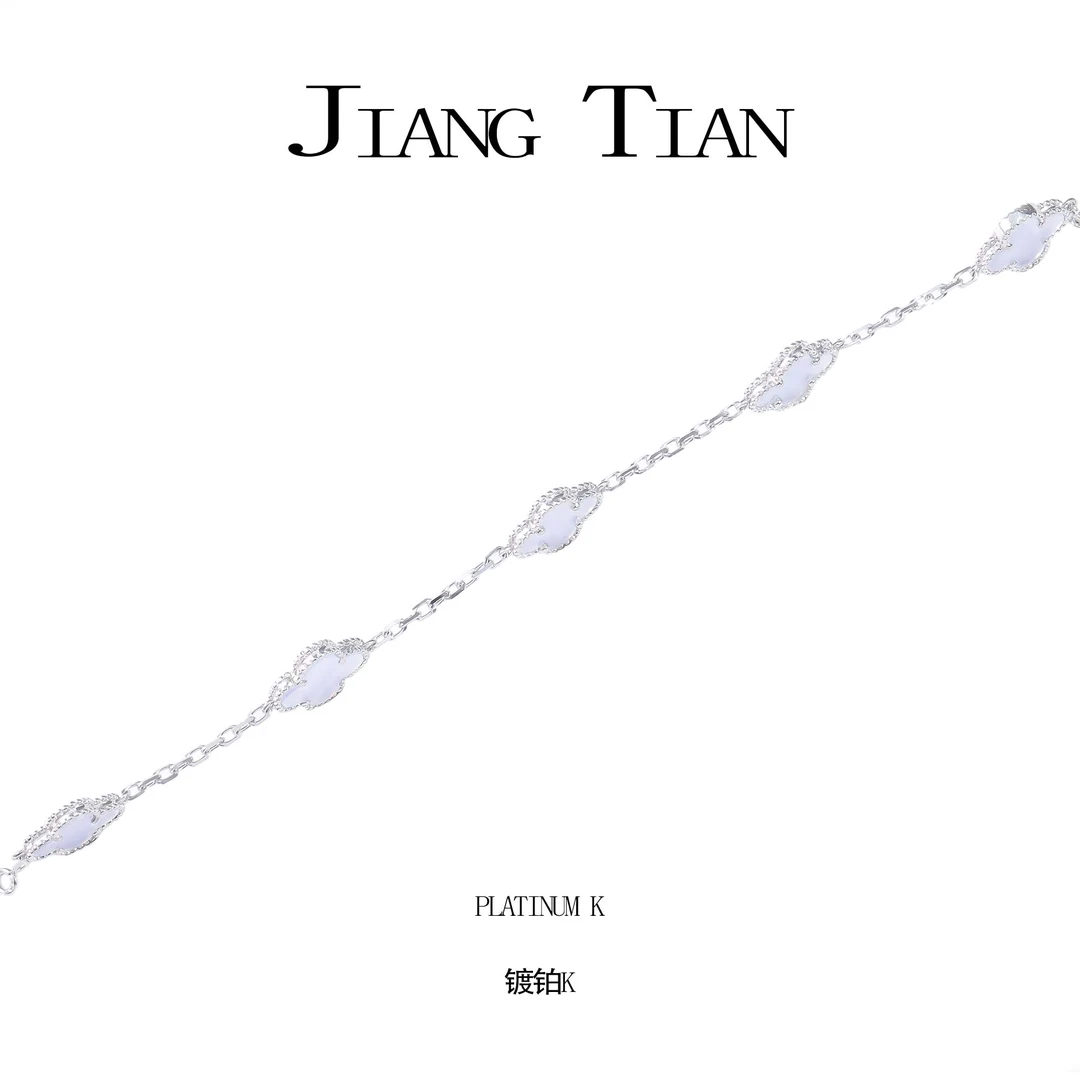 925银合成锆石手链 CNC精工 紫色  五花手链  B4020