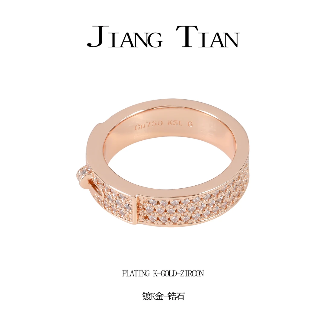 铜合金锆石戒指 CNC精工 锆石凯莉轻奢戒指  R074