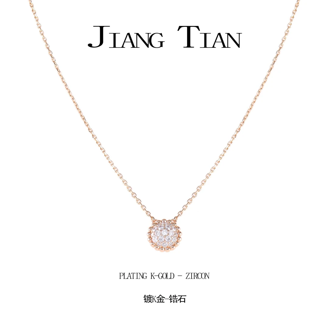 铜合金项链 CNC精工 时尚气质灵动百搭圆珠项链  P1257