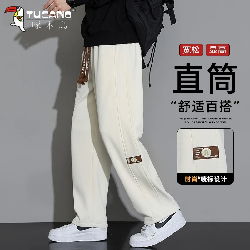 啄木鳥裤子男士春秋季新款潮牌宽松直筒运动卫裤百搭帅气休闲长裤