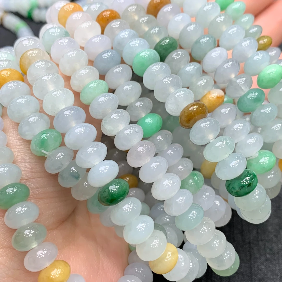 缅料A货翡翠手串翡翠珠子算盘珠多宝翡翠珠链女款玉手串多样性发1