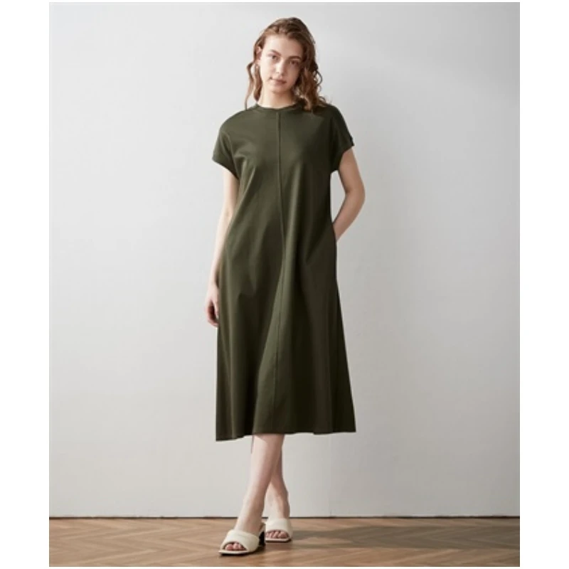 【强哥外贸】 L 春夏新款 时尚气质简约纯色百搭宽松连衣裙休闲收腰