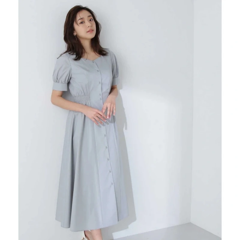 【强哥外贸】 N 夏季新款 法式气质收腰显瘦泡泡袖连衣裙