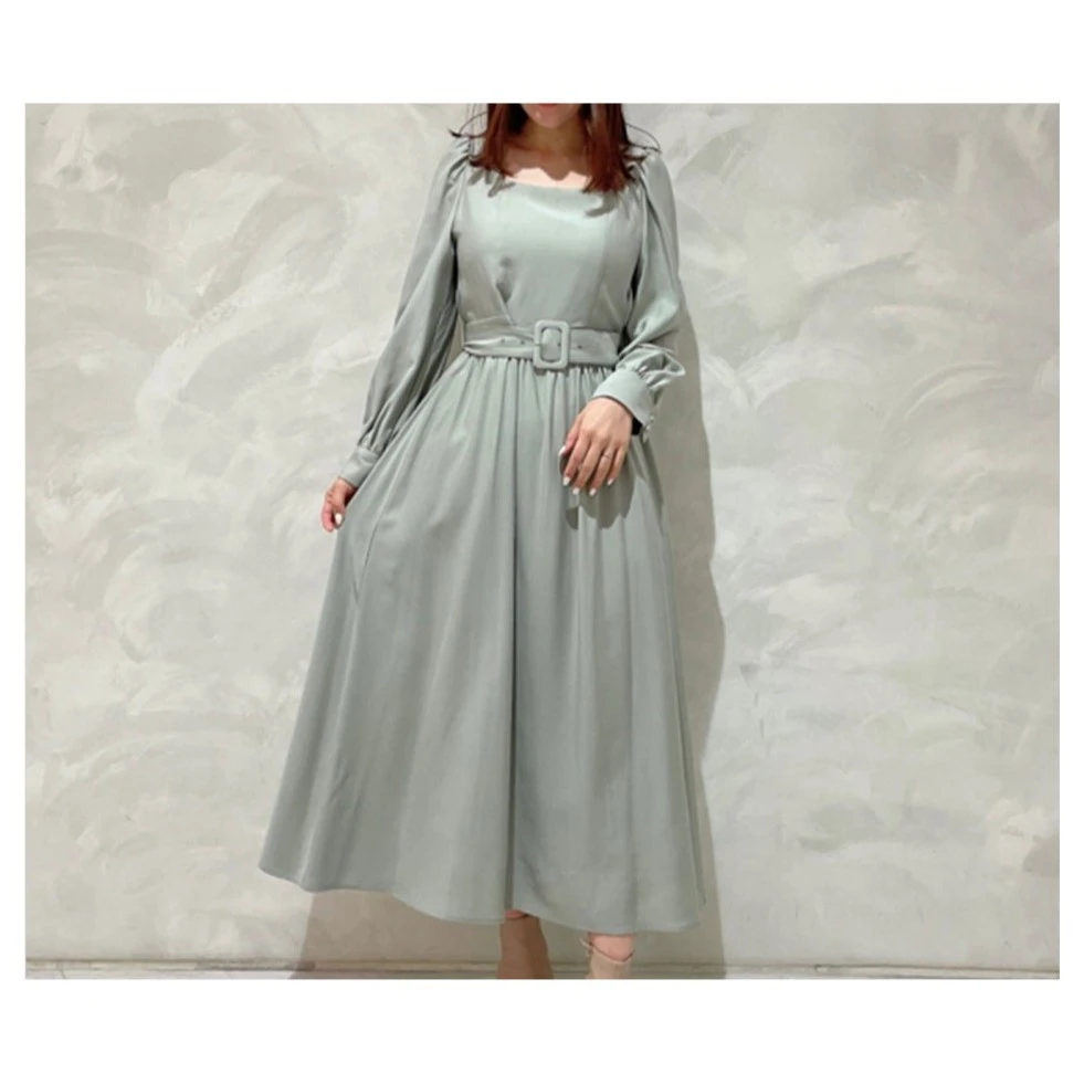 【SAKURA】日系品牌 可拆卸 31 斗篷披肩收腰显瘦纯色连衣裙