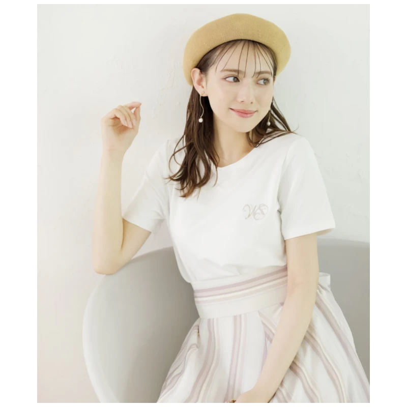 【强哥外贸】夏季新款 W 休闲百搭圆领小个子穿搭时尚T恤【强哥外贸】