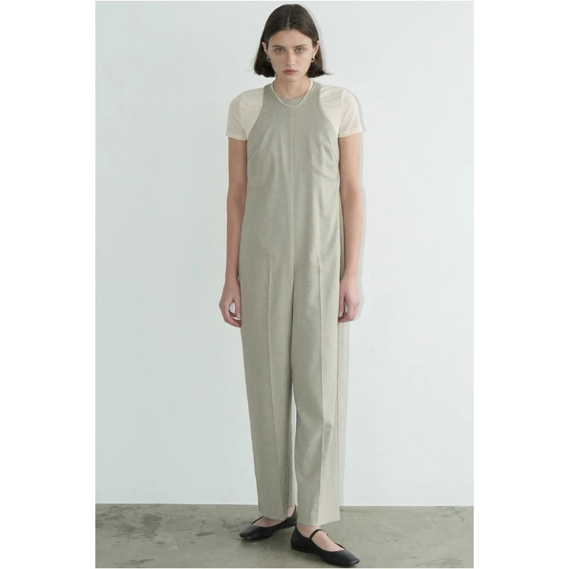 【强哥外贸】 春夏新款 松本 纯色设计感宽松无袖连体裤气质