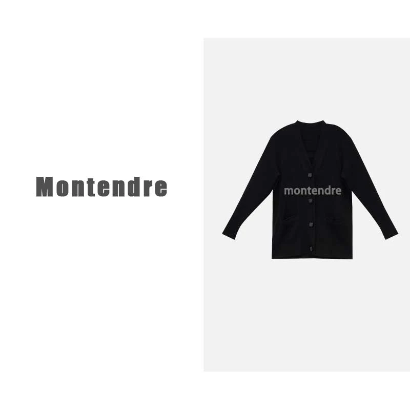 【SAKURA】日系品牌 秋冬上新 D 休闲纯色千金贵气百搭长袖开衫