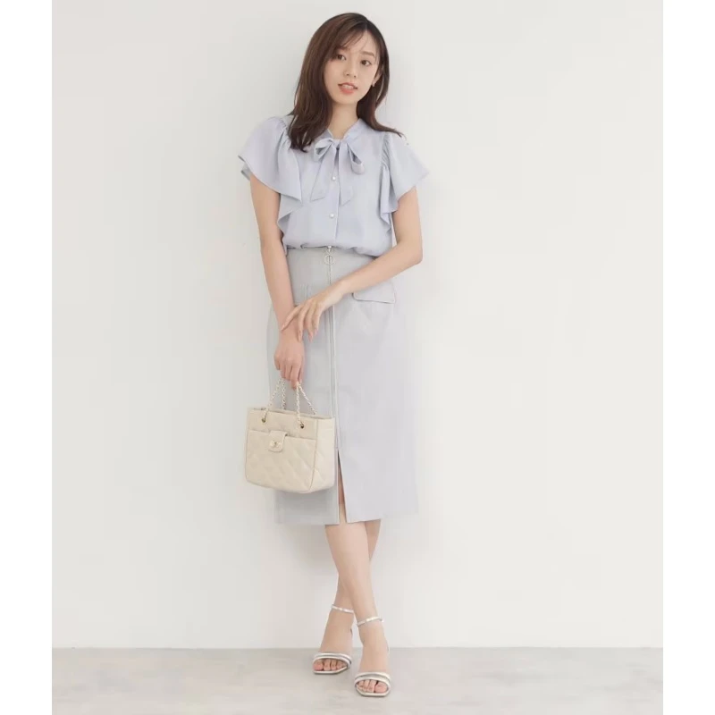 【强哥外贸】 夏季新款 I 休闲百搭乔其纱简约纯色小学衬衫