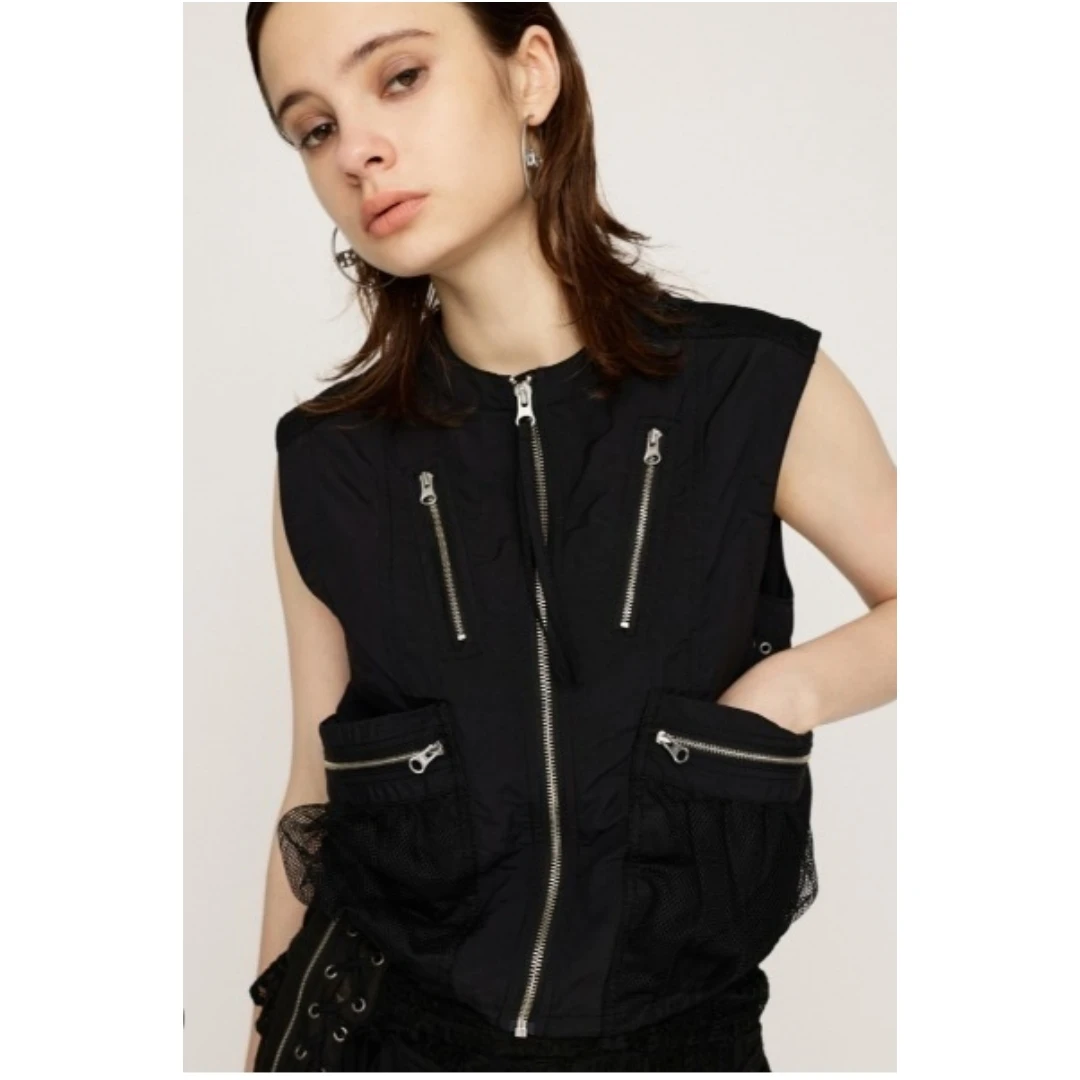 【强哥外贸】 夏季新款 S  时尚显瘦百搭拉链式马甲上衣