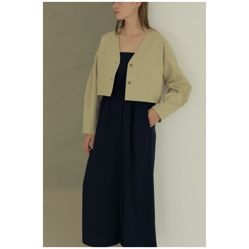 【SAKURA】日系品牌 初秋新款 M 百搭气质休闲显瘦连体裤外套套装