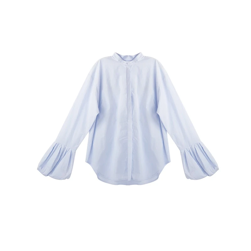 【强哥外贸】日系品牌 松本 喇叭袖设计感百搭时尚气质衬衫