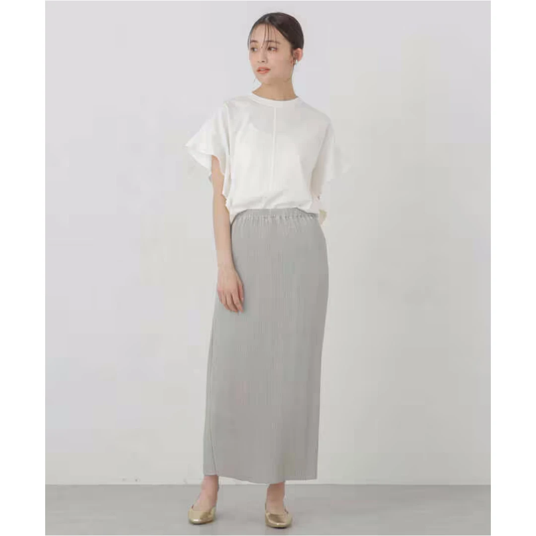 【强哥外贸】夏季新款  N 百搭简约金箔印花百褶半身裙