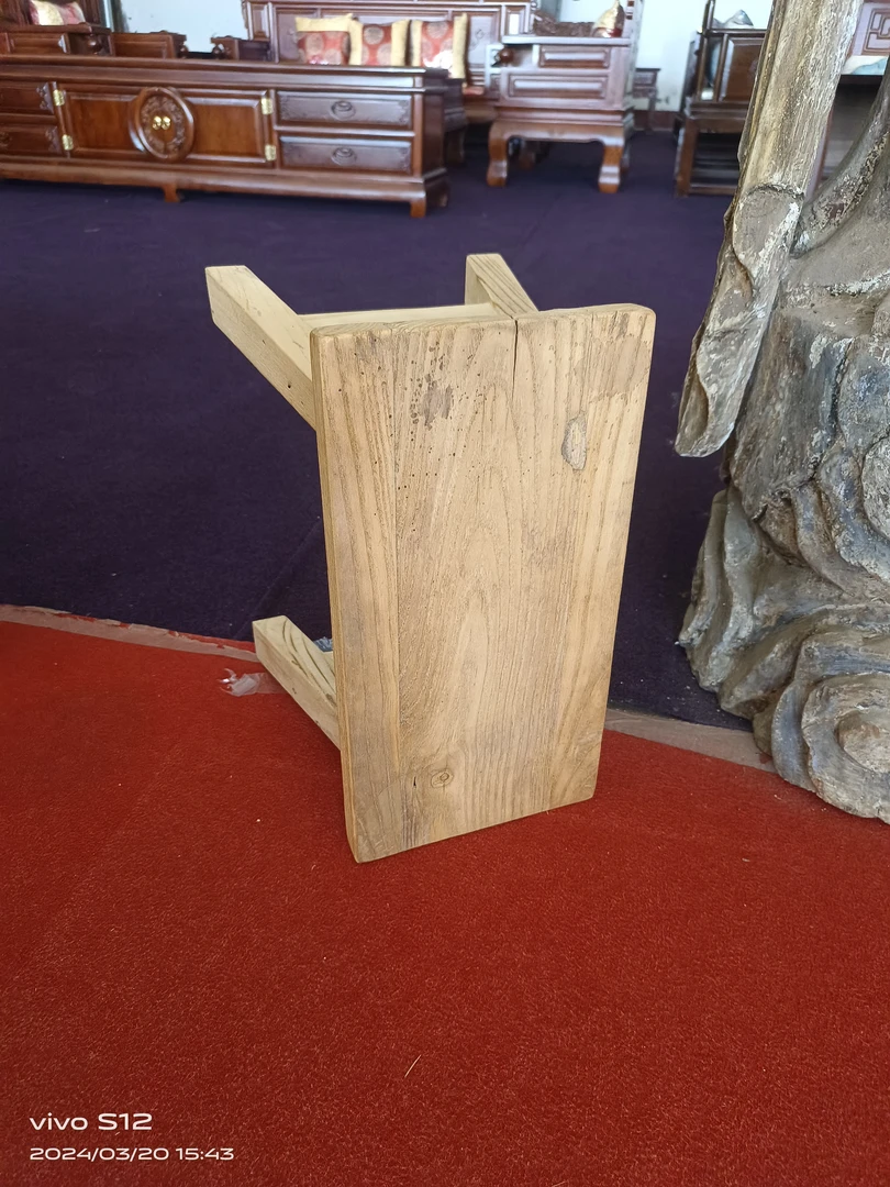 风化家用老门板板凳复古木，全榆木全榫卯，小方凳